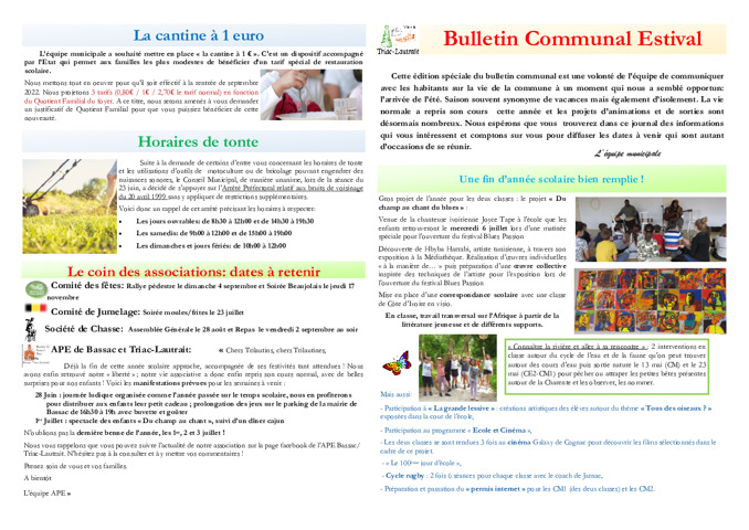 Bulletin Municipal été 2022